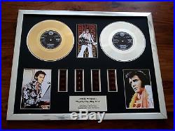 Elvis Presley 7 Gold Platinum Disc Record Award & Film Cell Display Montage