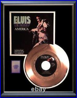 Elvis Presley America Gold Record Framed 45 RPM Rare Non Riaa Award