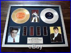 Elvis Presley Gold Platinum Disc 7 Single Record Film Cell Montage Award