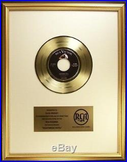 Elvis Presley Heartbreak Hotel 45 Gold Non RIAA Record Award RCA Records