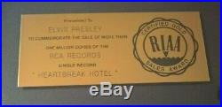 Elvis Presley Heartbreak Hotel Original RIAA 45 Gold Record Award