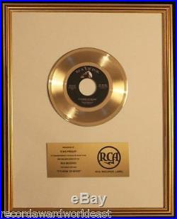 Elvis Presley It's Now Or Never 45 Gold Non RIAA Record Award RCA Records