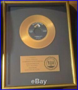 Elvis Presley RIAA 45 Gold Record Award Heartbreak Hotel To Elvis Presley