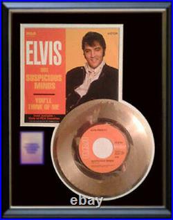 Elvis Presley Suspicious Minds 45 RPM Gold Metalized Record Rare Non Riaa Award