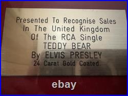 Elvis Presley That's All Right Gold Record ERROR! Plaque Says Teddy Bear Elvis Presley That's All Right Gold Record ERROR! Plaque Says Teddy Bear