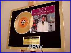 Elvis Presley Wonder Of You 24ct Gold Plated Disc 7 Single Record Disc Award