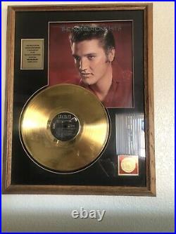 Elvis presley number one hits lp gold record award epe official framed 24kt disc