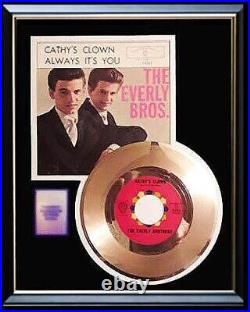 Everly Brothers Cathy's Clown 45 RPM Gold Metalized Record Rare Non Riaa Award