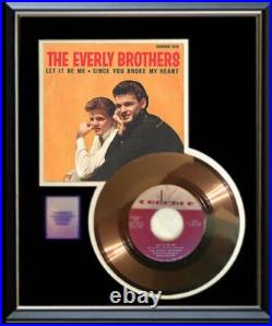 Everly Brothers Let It Be Me 45 RPM Gold Metalized Record Rare Non Riaa Award Everly Brothers Let It Be Me 45 RPM Gold Metalized Record Rare Non Riaa Award
