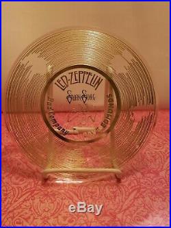 Extremely Rare Led Zeppelin Gold Promo Lp Swan Song Acrylic Award Bad Company