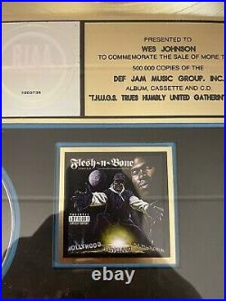 Flesh N Bone T. H. U. G. S Gold Record RIAA Award to (Wes Party Johnson) RARE