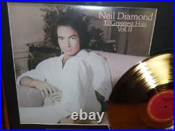 Framed Neil Diamond Gold Plated Record Million Seller Award Status Framed Neil Diamond Gold Plated Record Million Seller Award Status