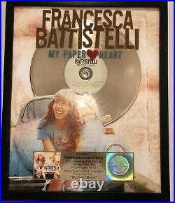 Francesca Battistelli My Paper Heart RIAA Gold Record Award Fervent Christian