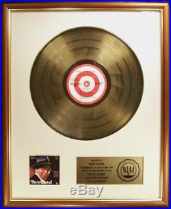 Frank Sinatra This Is Sinatra LP Gold RIAA Record Award To Reprise Records