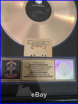 GUNS N ROSES RIAA Gold Record Award Appetite For Destruction RARE Slash Axl Duff