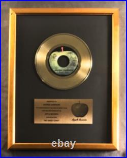 George Harrison My Sweet Lord 45 Gold Non RIAA Record Award Apple Records George Harrison My Sweet Lord 45 Gold Non RIAA Record Award Apple Records
