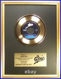 George Jones He Stopped Loving Her 45 Gold Non RIAA Record Award Epic Records