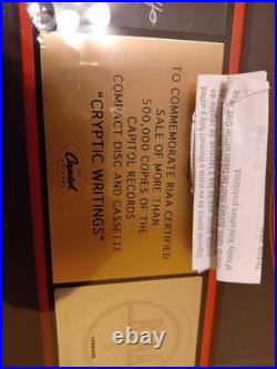 Gold Record RIAA Certified Sales Award Megadeth Cryptic Writings 500k copies