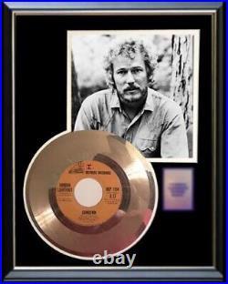 Gordon Lightfoot Sundown 45 RPM Gold Record Rare Non Riaa Award