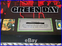 Green Day Music Award Gold Platinum Record Rare Riaa
