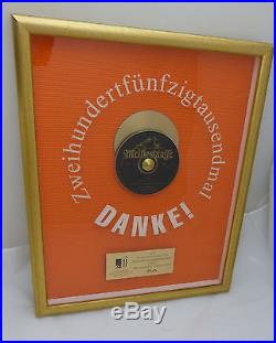 Guildo Horn Gold Award (Goldene Schallplatte) Danke 250.000x