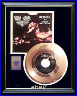 Hall & Oates Rich Girl Gold Metalized Record Rare 45 RPM Non Riaa Award