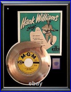 Hank Williams Sr. Sings 45 RPM Ep Debut Rare Gold Record Frame Non Riaa Award