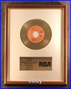 Harry Nilsson Without You 45 Gold Non RIAA Record Award RCA Records Harry Nilsson Without You 45 Gold Non RIAA Record Award RCA Records
