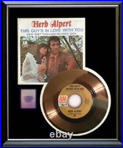 Herb Albert This Guy's In Love With You 45 RPM Gold Record Rare Non Riaa Award