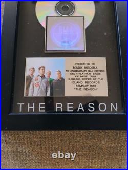 Hoobastank The Reason RIAA Multi Platinum Gold Record Award Rare 2 Mil Rock Hoobastank The Reason RIAA Multi Platinum Gold Record Award Rare 2 Mil Rock