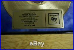 Iron Maiden Presented To Tower Records Gold Record Award Rock In Rio