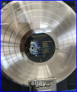 Iron Maiden Somewhere in Time Gold RIAA Record Award Presented to Iron Maiden