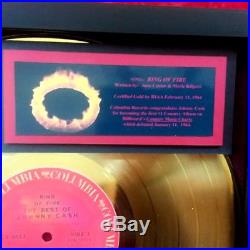 JOHNNY CASH Ring of Fire GOLD Record Award 1964 Original Authentic COA