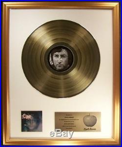 John Lennon Imagine LP Gold Non RIAA Record Award Apple Records To John Lennon