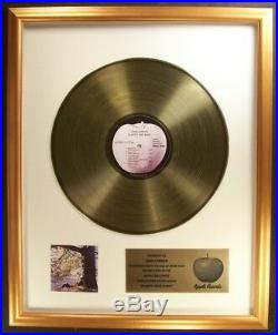 John Lennon Plastic Ono Band LP Gold Non RIAA Record Award Apple Records