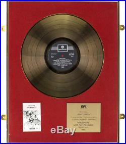 John Lennon personal Bpi certified gold record award revolver The Beatles Disc