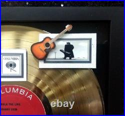 Johnny Cash I WALK THE LINE Gold Record Award WithMemorial Photo
