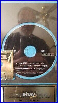 Johnny Gill Let's Get The Mood Right Original Riaa Gold Record Award