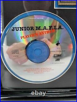 Junior MAFIA Authentic RIAA Players Anthem Gold Record Sales Award 1995 Biggie