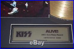 KISS Alive Gold Record Award Plaque OFFICIAL 2006 Gene Simmons Ace Aucoin LP