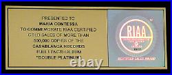 KISS DOUBLE PLATINUM Authentic RIAA GOLD RECORD AWARD Paul Stanley GENE SIMMONS