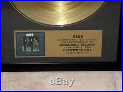 KISS Dressed to Kill 24K Gold Record LP Award! Sehr schönes Teil! USA