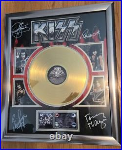 KISS Monster 24 KT Gold Record Award Plaque Signed By Gene Simmons Paul Stanley