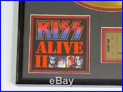 Kiss Alive II 24kt Gold Record Award With Coa