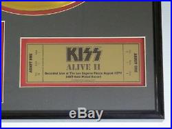 Kiss Alive II 24kt Gold Record Award With Coa