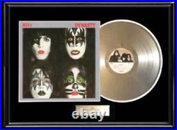 Kiss Dynasty Album Framed Lp White Gold Platinum Tone Record Non Riaa Award