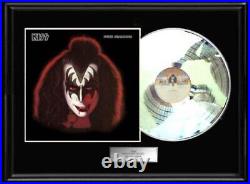 Kiss Gene Simmons Framed Lp White Gold Platinum Tone Record Non Riaa Award