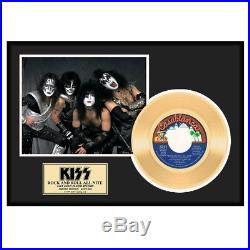 Kiss Limited Edition Rock And Roll All Nite 24kt Gold Record Award With Coa