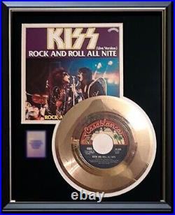 Kiss Rock And Roll All Nite 45 RPM Gold Metalized Record Rare Non Riaa Award