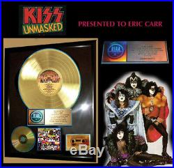 Kiss, Unmasked Genuine Riaa Gold Record Award To Kiss Drummer Eric Carr
